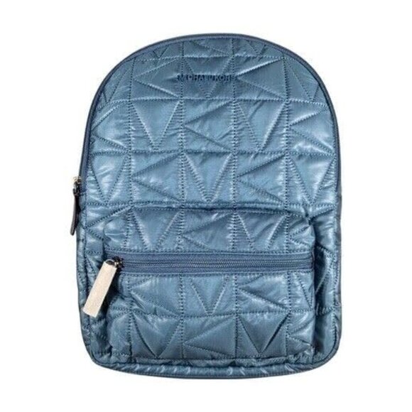 Campussophisticate Winnie Medium Quilted Backpack in Dark Chambray